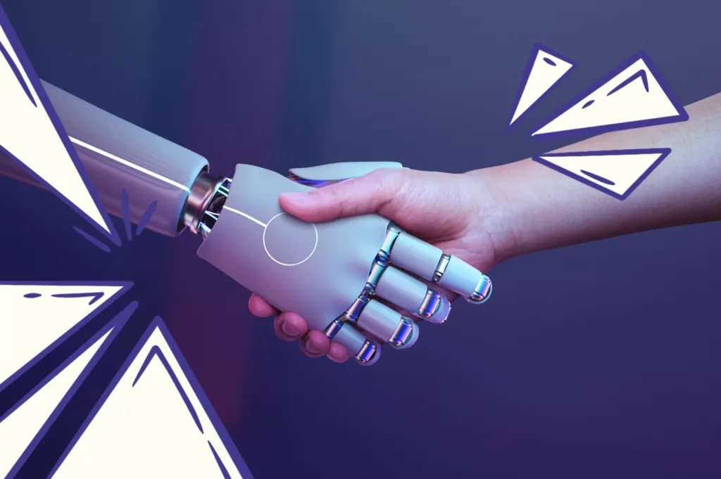 Штучний інтелект і дитина за комп’ютером під час навчання