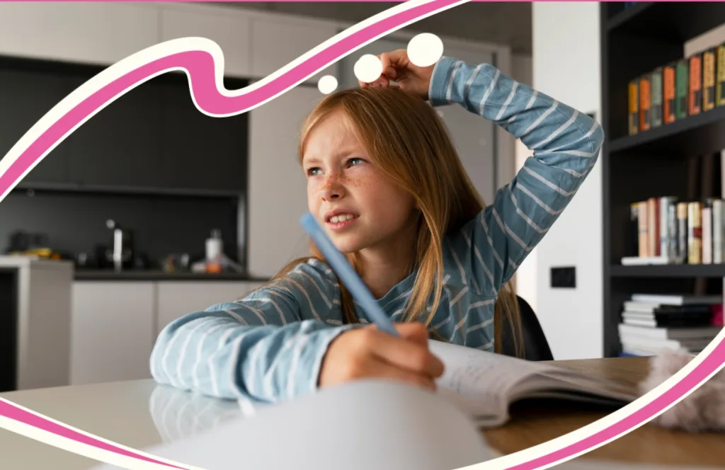 Учень виконує домашнє завдання за столом — баланс між навчанням і відпочинком