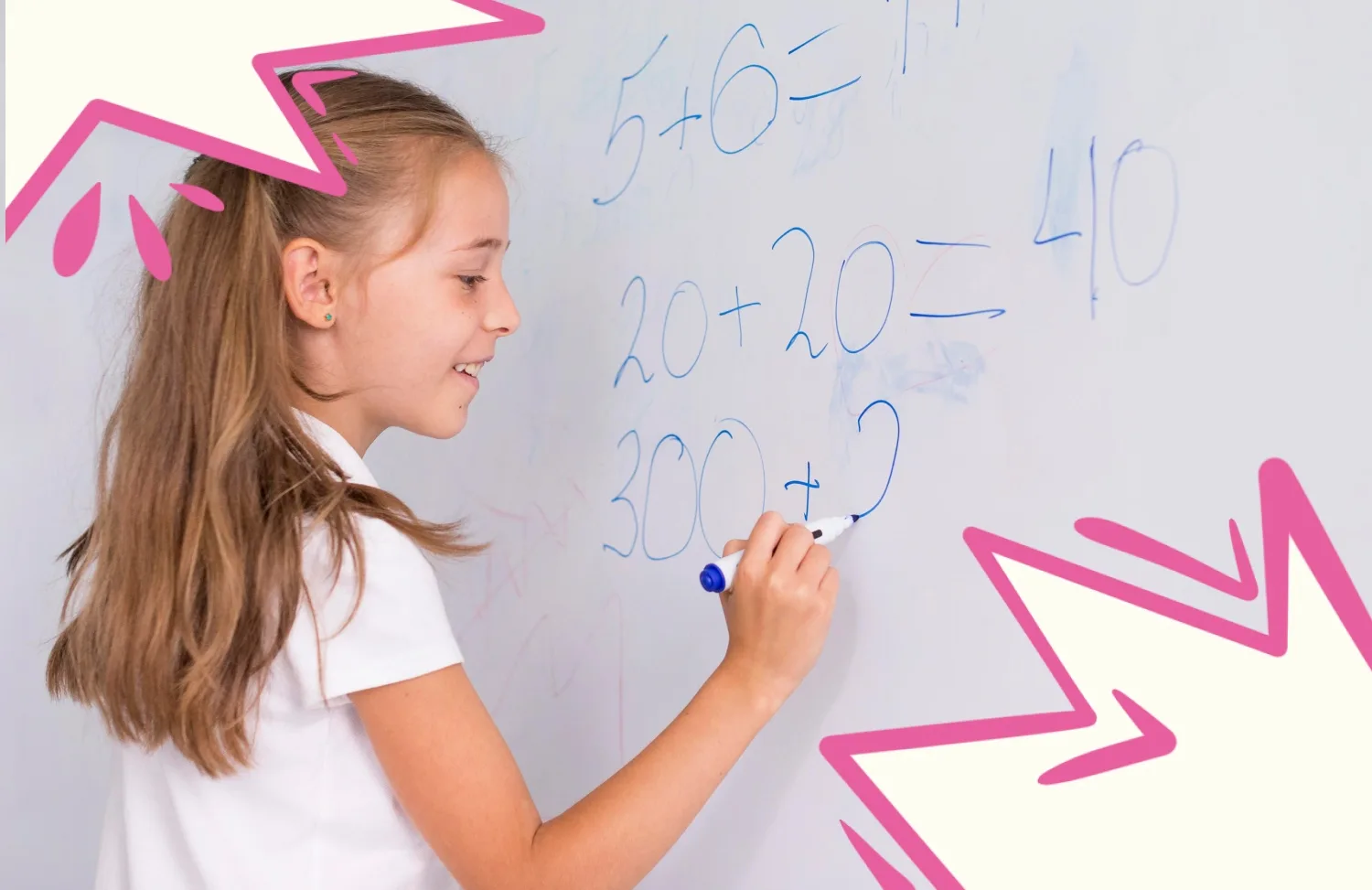Дівчина і хлопець розв’язують математичні задачі на дошці, символізуючи рівність можливостей у навчанні