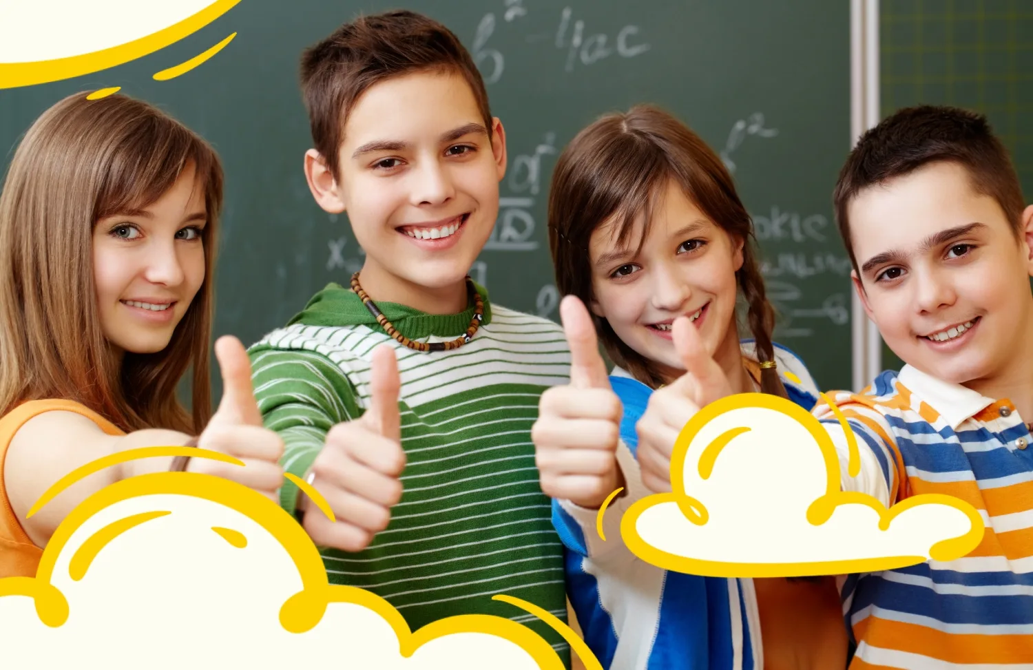 Українські школярі в коридорі та вчитель — ілюстрація конкуренції між школами